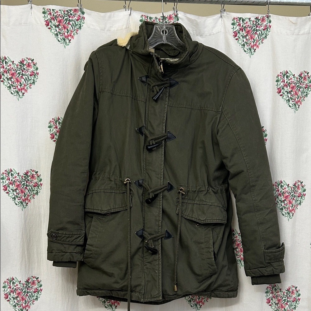 Women's Olive Green Toggle Bomber Jacket